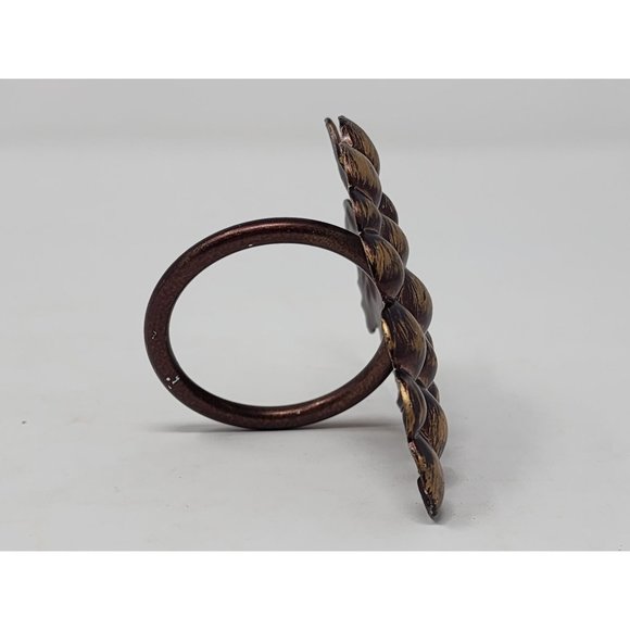 Vintage Metal Grapevine Napkin Rings Brushed Brass Or Gold Tone Set Of‎ 5 - Picture 5 of 8